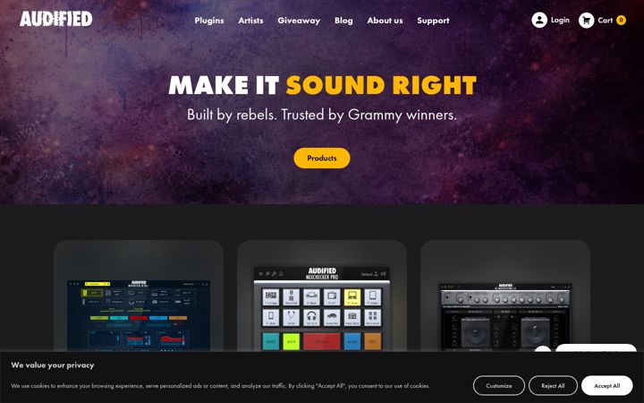 Screenshot of audified.com
