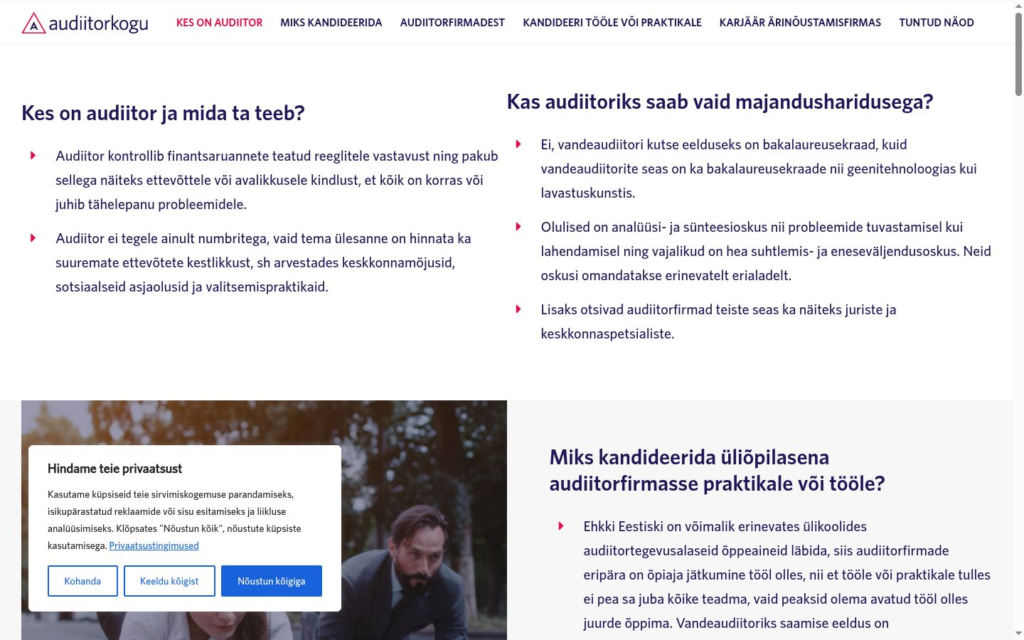 Képernyőkép a bármilyen interakció előtt megjelenő hozzájárulási bannerről