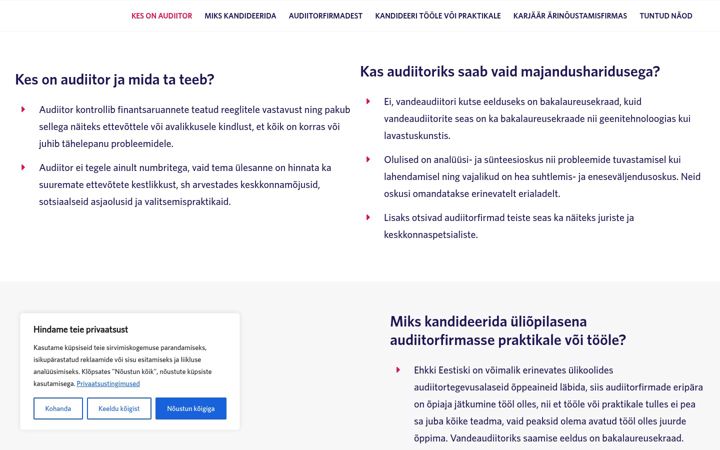 Screenshot of audiitoriks.ee