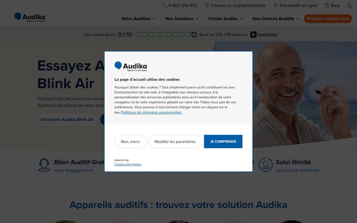 Screenshot of audika.fr