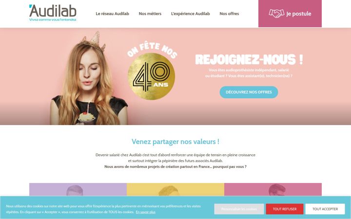 Screenshot of audilab-recrutement.fr