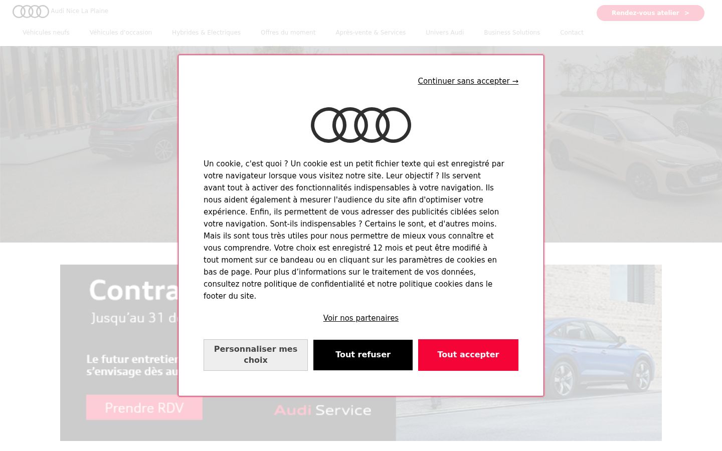 Screenshot tal-banner tal-kunsens muri qabel kwalunkwe interazzjoni
