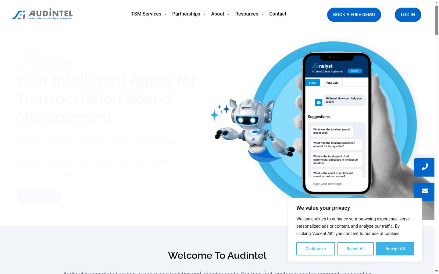 Screenshot of the consent banner shown before any interaction