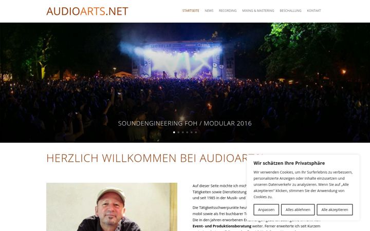 Ekrano kopija audio-arts.net