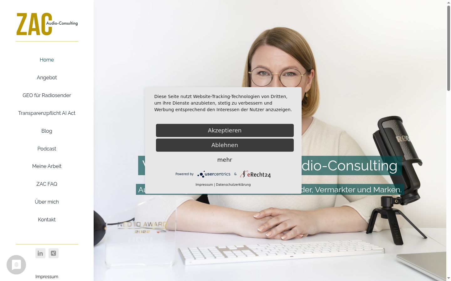 Sutikimo reklamjuostės, rodytos prieš bet kokią sąveiką, ekrano kopija