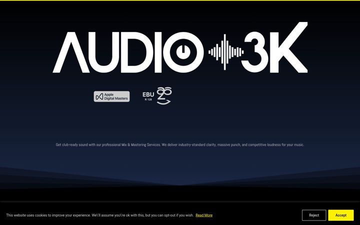 Screenshot of audio3kmastering.com