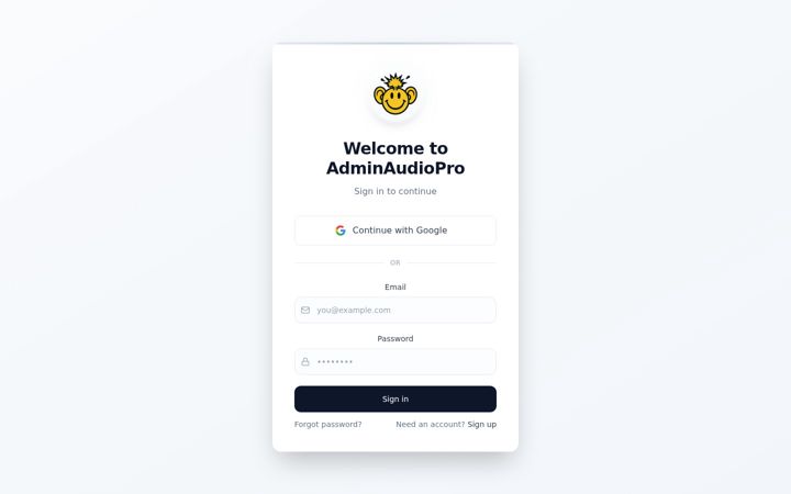Screenshot of audioadminpro.com