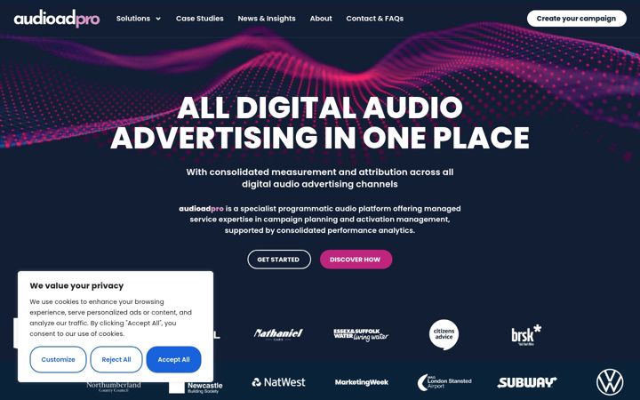Snímek obrazovky audioadpro.com