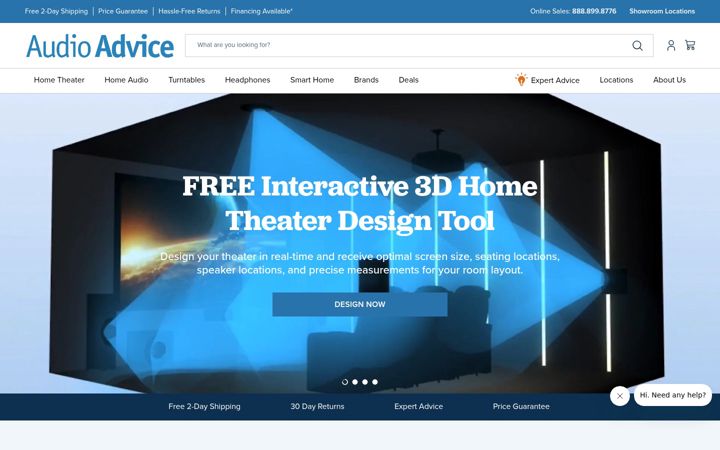 Screenshot of audioadvice.com
