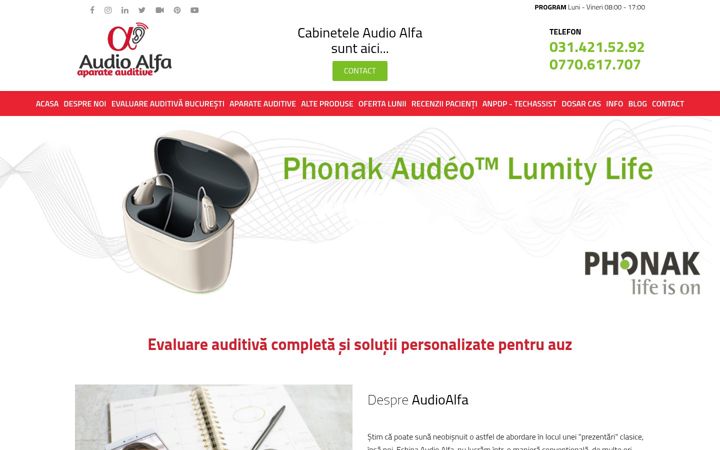 Screenshot of audioalfa.ro
