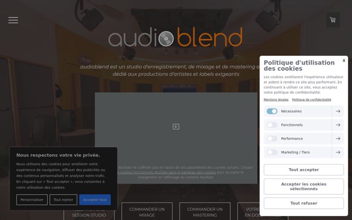 Screenshot of audioblend.fr