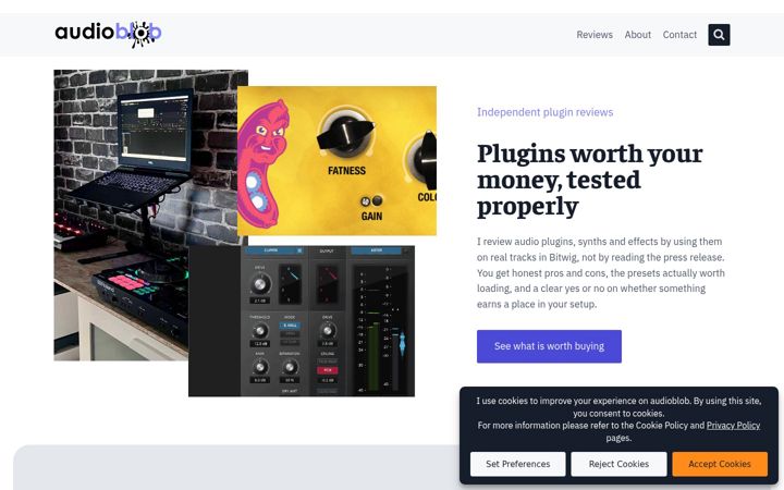 Screenshot of audioblob.com