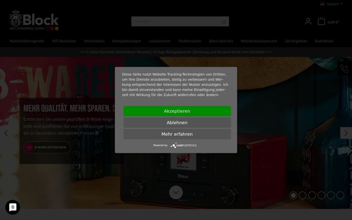 Screenshot of audioblock.de
