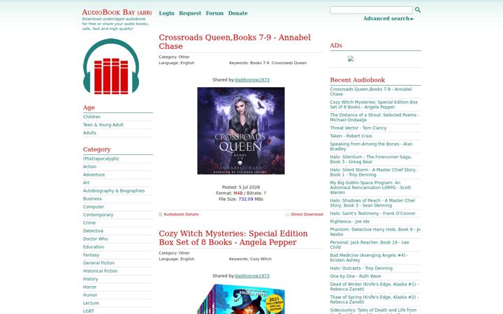 Screenshot of audiobookbay.lu