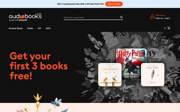 Screenshot di audiobooks.com