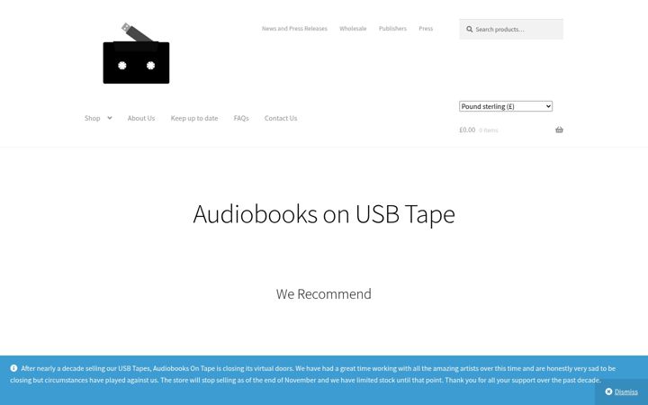 Screenshot stránky audiobooksontape.com