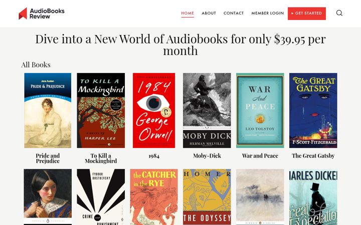 Screenshot of audiobooksreview.com
