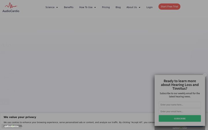 Screenshot of audiocardio.com