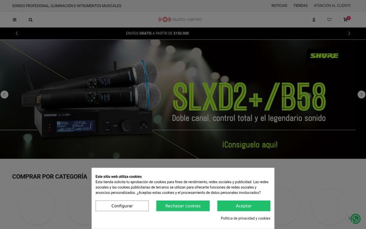 Screenshot of audiocentro.com.co