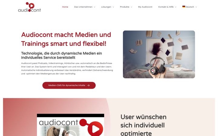 Screenshot stránky audiocont.com