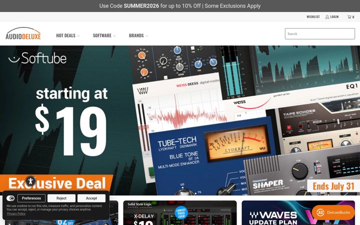 Screenshot of audiodeluxe.com