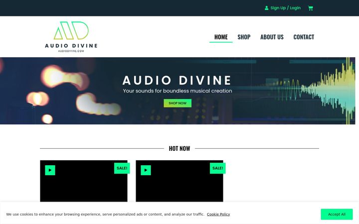Screenshot of audiodivine.com