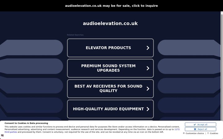 Screenshot of audioelevation.co.uk