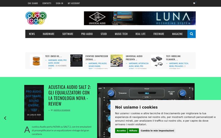 Screenshot stránky audiofader.com