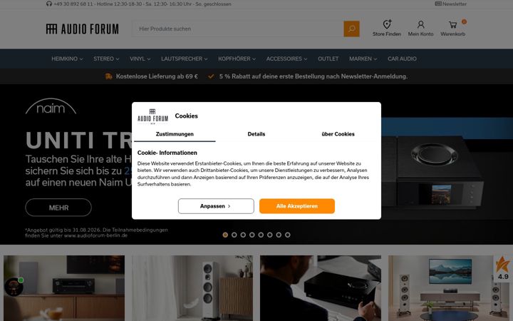 Screenshot of audioforum-berlin.de