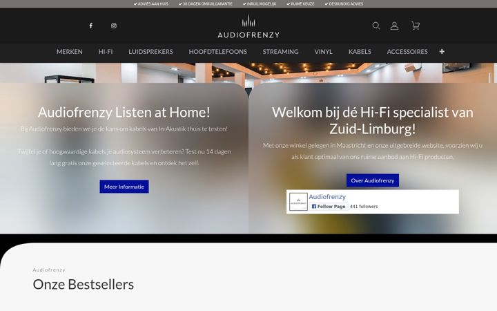 Skärmbild av audiofrenzy.nl