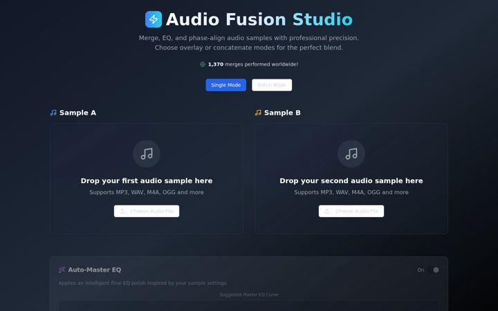 Screenshot of audiofusion.online