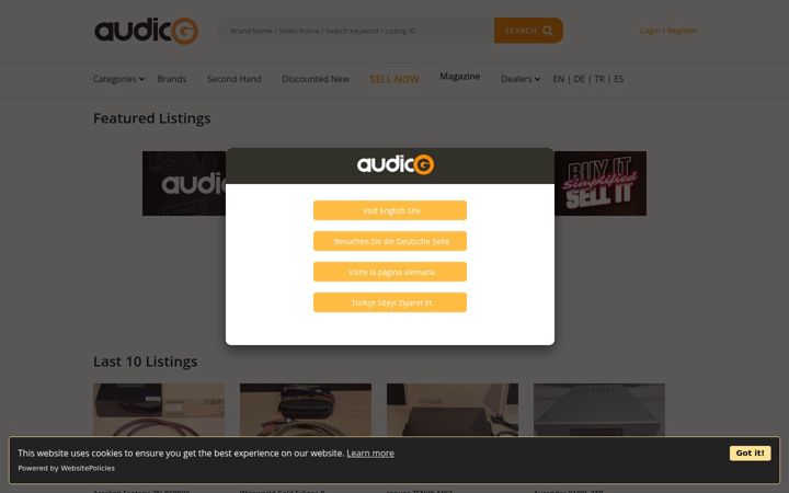 Screenshot of audiog.com