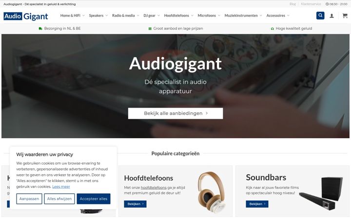 Screenshot of audiogigant.nl