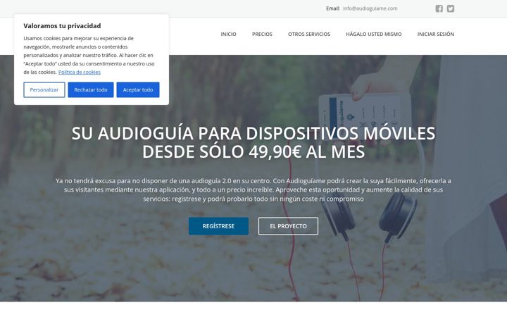 Screenshot stránky audioguiame.com