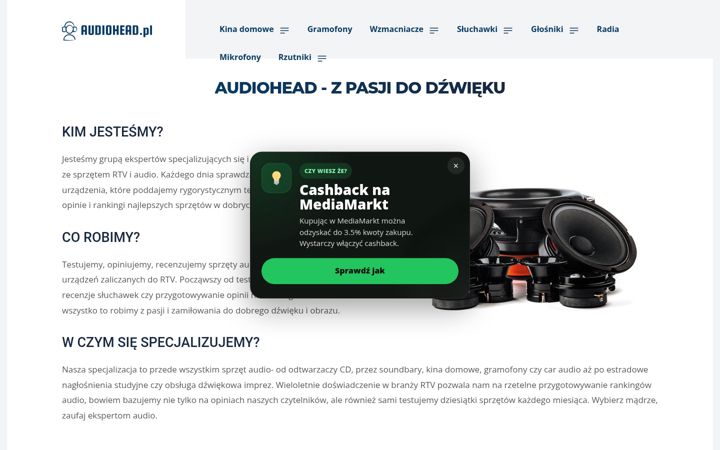 Screenshot of audiohead.pl