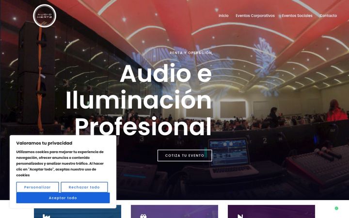 Screenshot of audiohertzmty.com.mx
