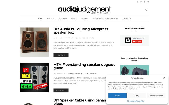 Snímek obrazovky audiojudgement.com