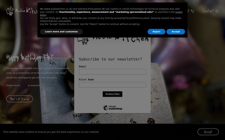 Screenshot of audiokitchen.co.uk