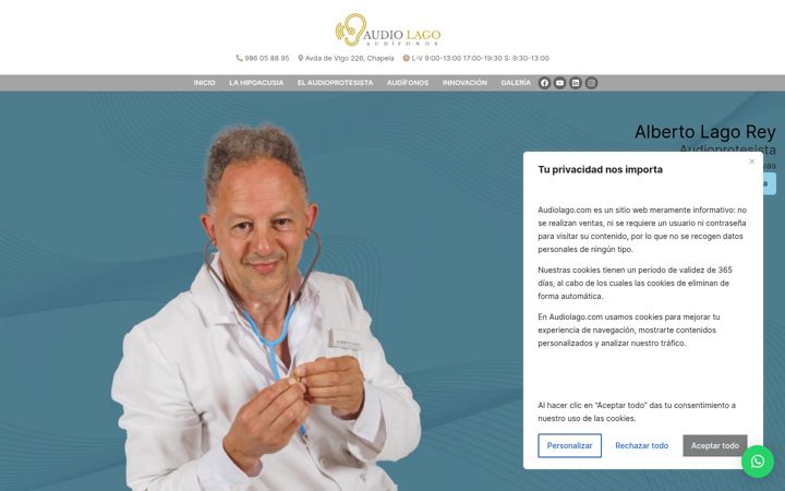Screenshot von audiolago.com