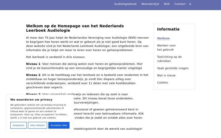 Screenshot of audiologieboek.nl