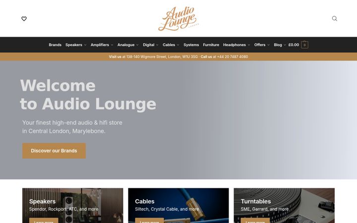 Screenshot of audiolounge.co.uk