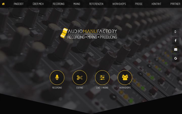 Posnetek zaslona audiomanufactory.de