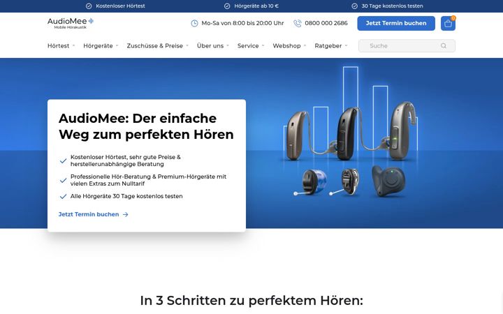 Screenshot of audiomee.de