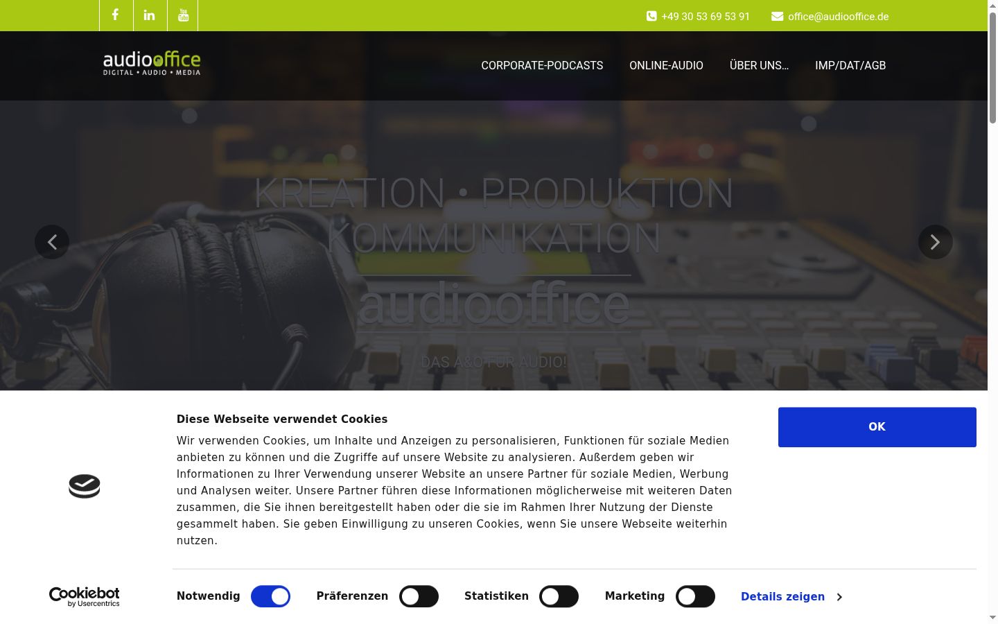 Screenshot tal-banner tal-kunsens muri qabel kwalunkwe interazzjoni