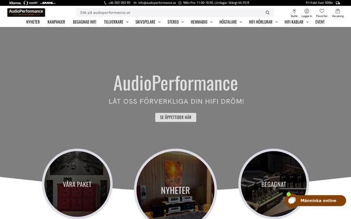 Screenshot ta' audioperformance.se