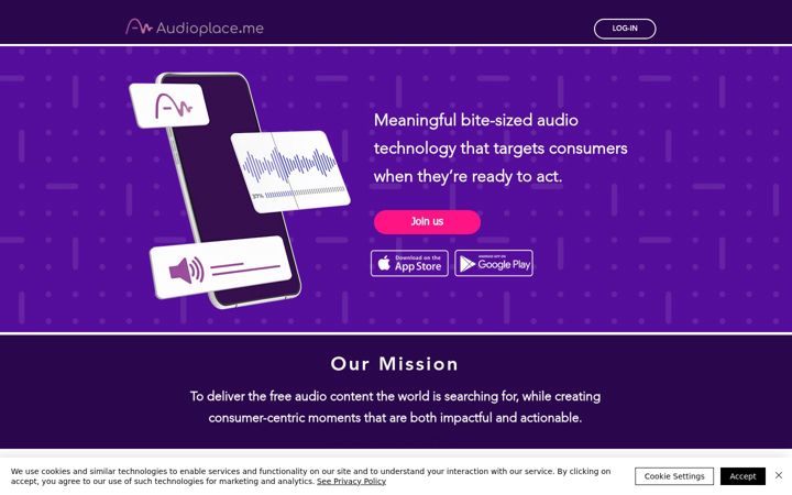 Screenshot of audioplace.me