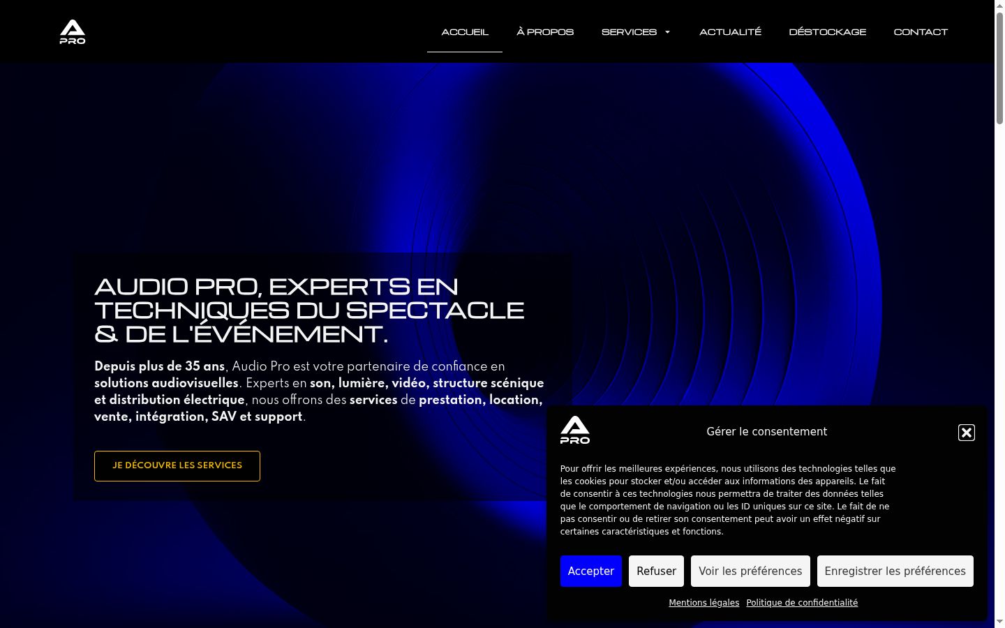 Screenshot of the consent banner shown before any interaction