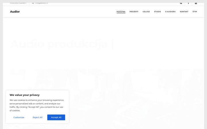 Screenshot of audior.hr