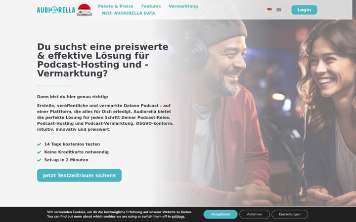 Screenshot of audiorella.com