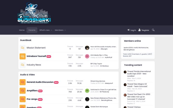 Screenshot του audioshark.org